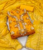 Kimisha women's yellow modal butti dress material with inner