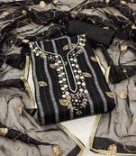 Black Modal Butti Work Dress Material With Inner