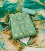 Turquoise Modal Butti Digital Work Dress Material