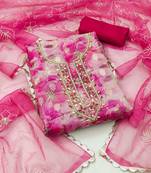 Rani Organza Banarasi Dress Material