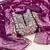 Purple Soft Organza Hand Work Dress Material