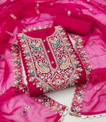 Women'S Rani Soft Organza Hand Work Dress Material