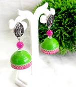 Quilled jhumkas with oxidized stud 1