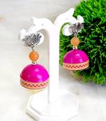 Quilled jhumkas with oxidized stud 2