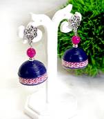 Quilled jhumkas with oxidized stud 3