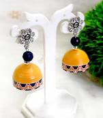 Quilled jhumkas with oxidized stud 4