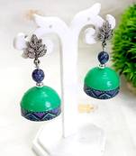 Quilled jhumkas with oxidized stud 6