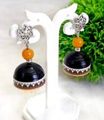 Quilled jhumkas with oxidized stud 8