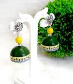 Quilled jhumkas with oxidized stud 9