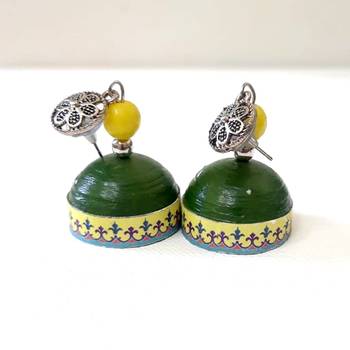 Quilled jhumkas with oxidized stud 9 2
