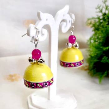 Quilled jhumkas with oxidized beads 2 1