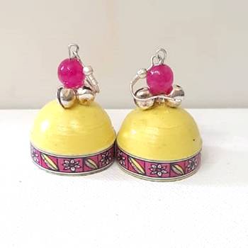 Quilled jhumkas with oxidized beads 2 2