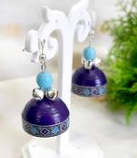 Quilled jhumkas with oxidized beads 3