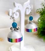 Quilled jhumkas with oxidized beads 4