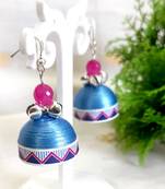 Quilled jhumkas with oxidized beads 6