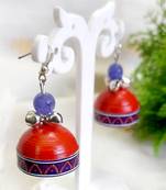 Quilled jhumkas with oxidized beads 7