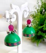 Quilled jhumkas with oxidized beads 8