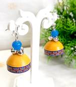 Quilled jhumkas with oxidized beads 10