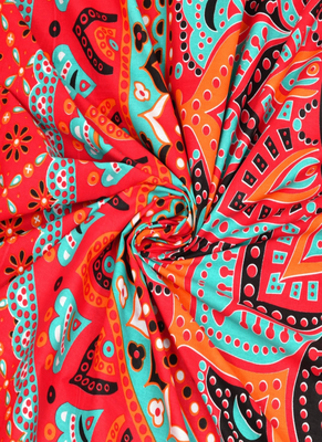 Runjhun premium 100% cotton king size red color mandala printed double bedsheet (90x108 inch) 3