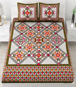 Runjhun 100% cotton multi color printed double bedsheet(90x100 inch)