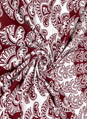 Runjhun 100% cotton maroon color circle mandala double bedsheet (90x100 inch) 3