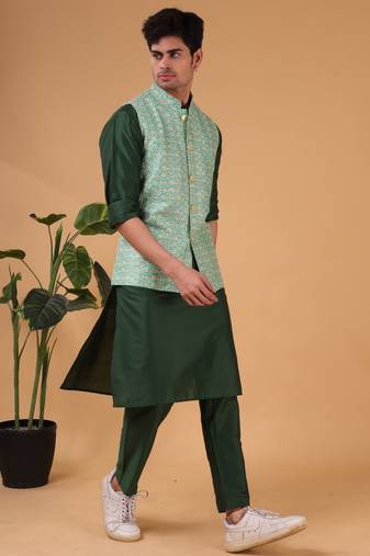 Shiwam ethnic men's cotton silk jacket  -thrisurr collection