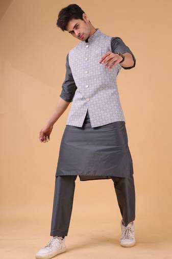 Shiwam ethnix men's kurta and payjama with jacket -udaipur  collection