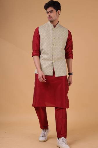 Shiwam ethnix men's kurta and payjama with jacket -udaipur  collection