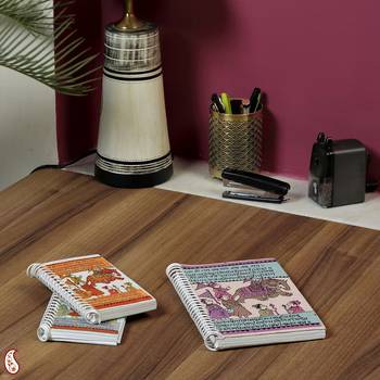 Spiral Binding Ethnic Printed Hand Made Paper Diary Set 1