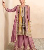 Multicolor chinon embroidery with sequince work salwar kameez stitched