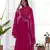 Rani Pink Colour Fox Georgette Fabric Maxi Gown With Fancy Sleeve, Embroidery Work Dupatta And Pent