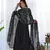 Black Colour Fox Georgette Fabric Maxi Gown With Fancy Sleeve, Embroidery Work Dupatta And Pent