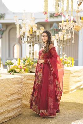 Multicolor Georgette Salwar Suit Floral Printed and Sequin Embroidery 6