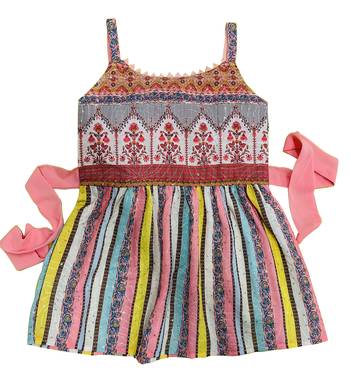Baby Pink Georgette Multicolor Printed Salwar Suit for Girls 2
