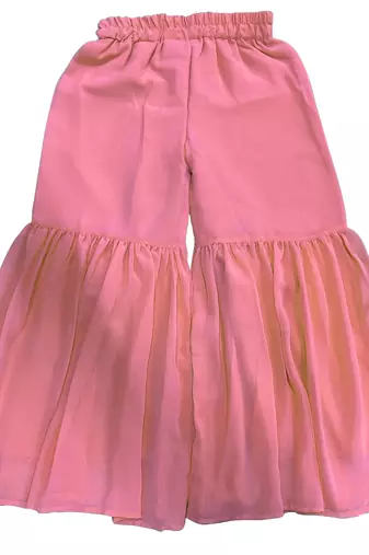 Baby Pink Georgette Multicolor Printed Salwar Suit for Girls