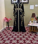 Black Handcrafted Zari work Stitched Georgette Kaftan Party Wedding Dresses