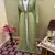 Olive-Green Handcrafted Zari work Stitched Georgette Kaftan Party Wedding Dresses