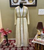 Gold Handcrafted Zari work Stitched Georgette Kaftan Party Wedding Dresses