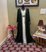 Green Handcrafted Zari work Stitched Georgette Kaftan Party Wedding Dresses