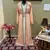 Peach Handcrafted Zari work Stitched Georgette Kaftan Party Wedding Dresses