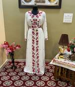 White Handcrafted Zari work Stitched Georgette Kaftan Party Wedding Dresses