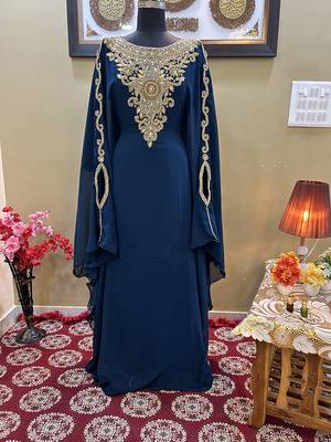 Royal Blue Reception Kaftan for Women 3