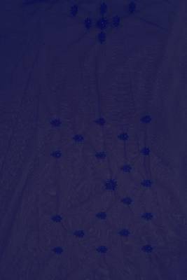 Navy Blue Sequin Zari Moti Resham Stone Embroidered Net Saree With Blouse Piece 5