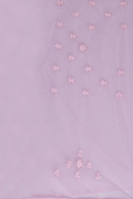 Pink Sequin Zari Moti Resham Stone Embroidered Net Saree With Blouse Piece 5
