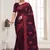 Purple Sequence Resham Embroidered Georgette Saree With Blouse Piece