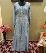 Grey Georgette Zari Work Kaftan