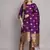 Purple Kurta and Trousers Pant Set with Heavy Zari Work in Silk Blend