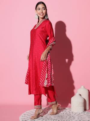 Gadhwal Fabric Sequence Embroidered Work Straight Cut Kurta, Pant and Dupatta Set 2