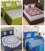 100% cotton double bedsheets set of 4 with 8 pillow covers (90x100 inch)