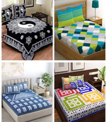 100% cotton double bedsheets set of 4 with 8 pillow covers (90x100 inch)
